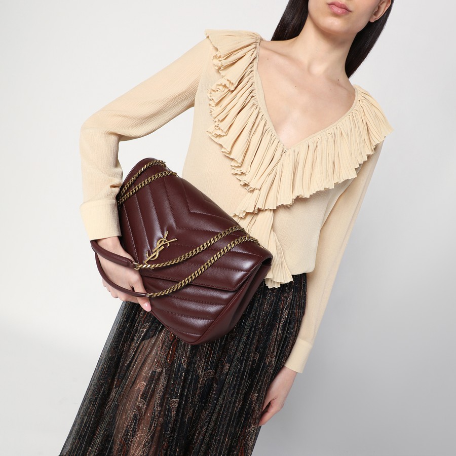 ショルダーバッグ・ポシェット SAINT LAURENT LARGE LOULOU HOT WINE LEATHER BAG Saint Laurent Large LouLou Hot Wine Leather Bag | TheDoubleF