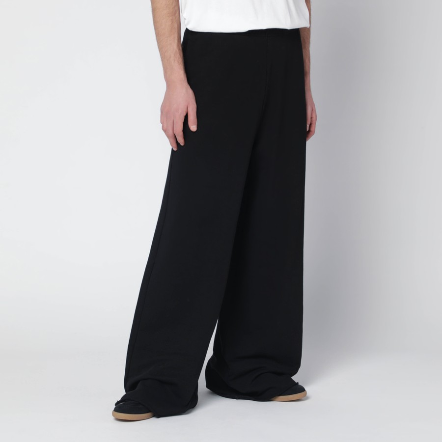 MM6 Maison Margiela Black wide-leg jersey trousers | TheDoubleF