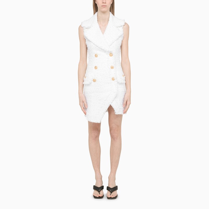 ホワイトブラウン acka ブラウス［ jacquard mini dress ］ - シャツ
