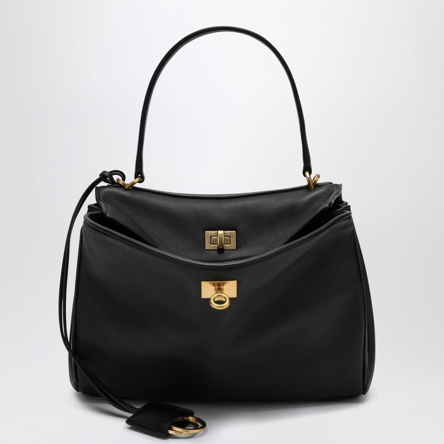 バッグ・カバンその他 Balenciaga Smooth black calfskin Small Rodeo bag Rodeo Small leather tote bag in black - Balenciaga | Mytheresa