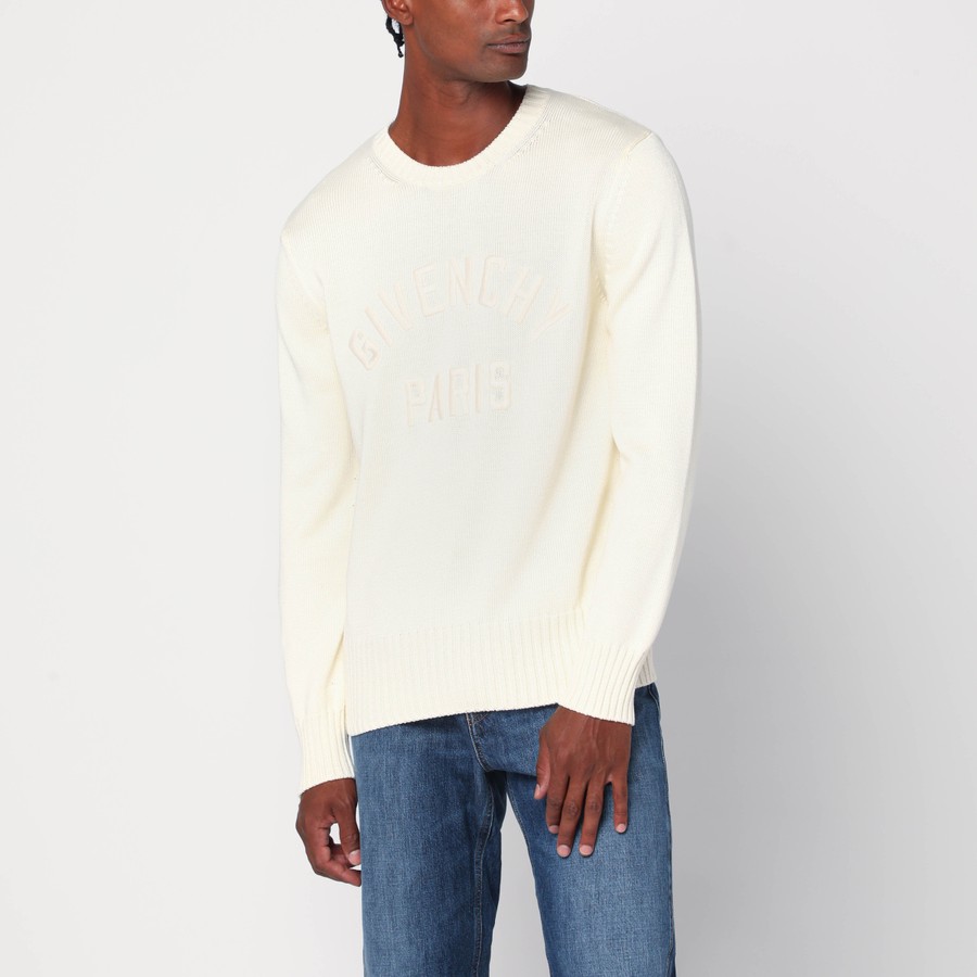 【Givenchy】SWEATER◆BM90W04YNM Givenchy Sweater écru in cotton with logo | TheDoubleF