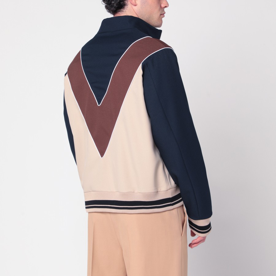 パーカー・フーディ FULL-ZIP SWEATSHIRT IN NYLON WITH VLOGO PATCH Nylon Sweatshirt With Zip And Vlogo Patch for Man in Blue