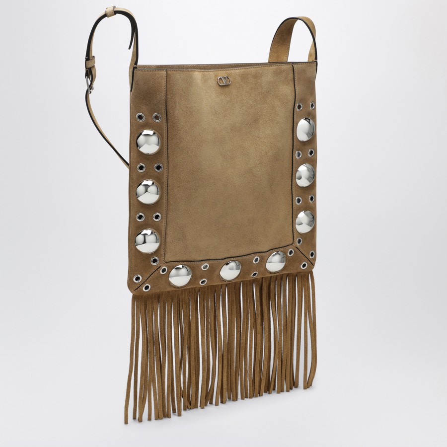 Valentino Garavani Beige Nellcôte bag in suede with fringes