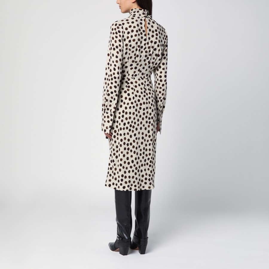 Dries Van Noten Écru polka dot dress with bow | TheDoubleF