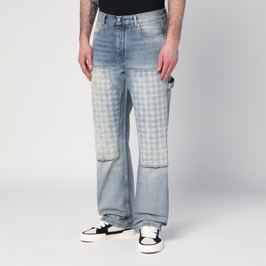 デニム・ジーパン AMIRI JEANS (AWDNGG1005 CLASSICMIDINDIGO) AMIRI Washed Jeans with Decorative Panel | TheDoubleF