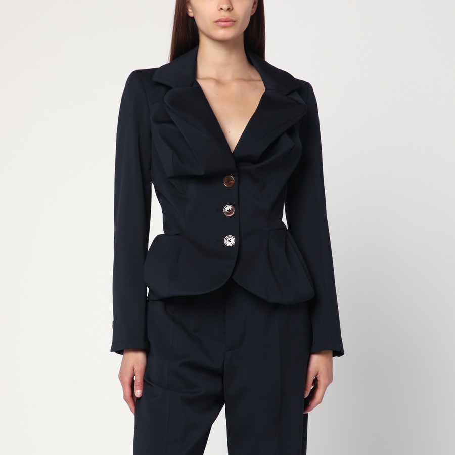 ジャケット VIVIENNE WESTWOOD NAVY BLUE DRUNKEN JACKET IN WOOL Vivienne Westwood Navy blue Drunken jacket in wool | TheDoubleF