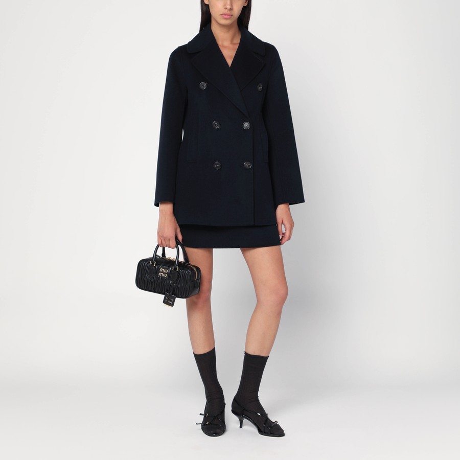 コート S MAX MARA DOUBLE-BREASTED COAT IN MIDNIGHT BLUE WOOL Wool coats midnightblue | Max Mara
