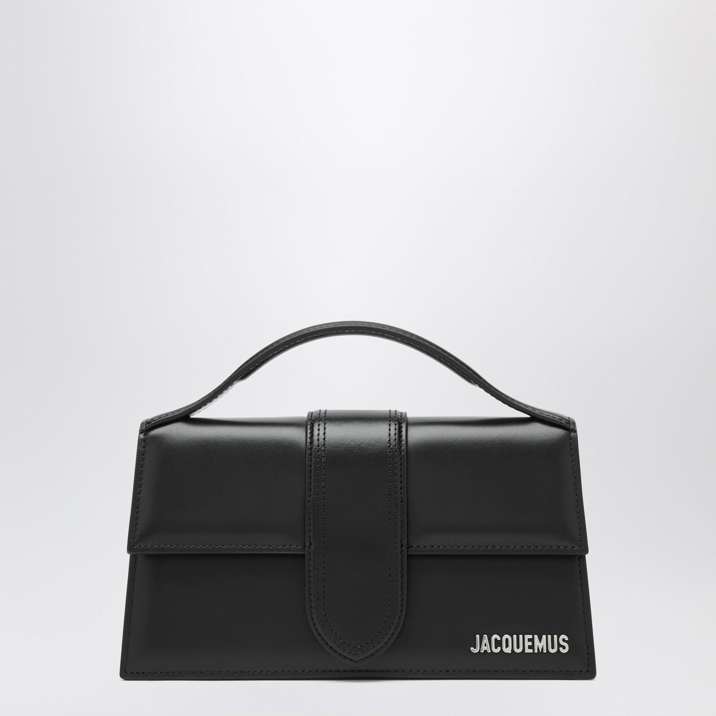 JACQUEMUS Le Grand Bambino bag in black leather TheDoubleF