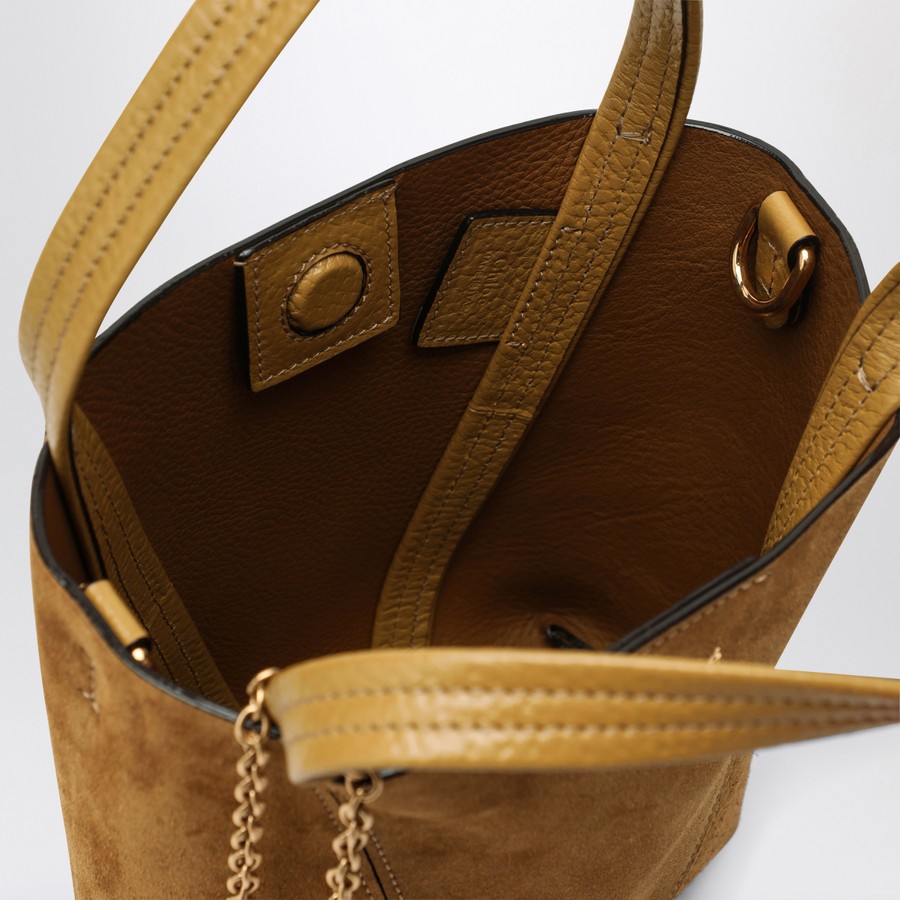 Chloé Small beige khaki suede Spin tote bag | TheDoubleF