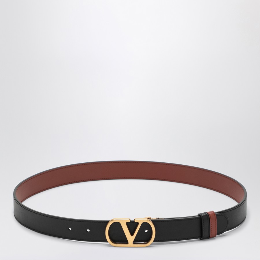 ベルト VALENTINO DOUBLE FACE LEATHER BELT Reversible Vlogo Signature Belt In Glossy Calfskin 30 Mm for