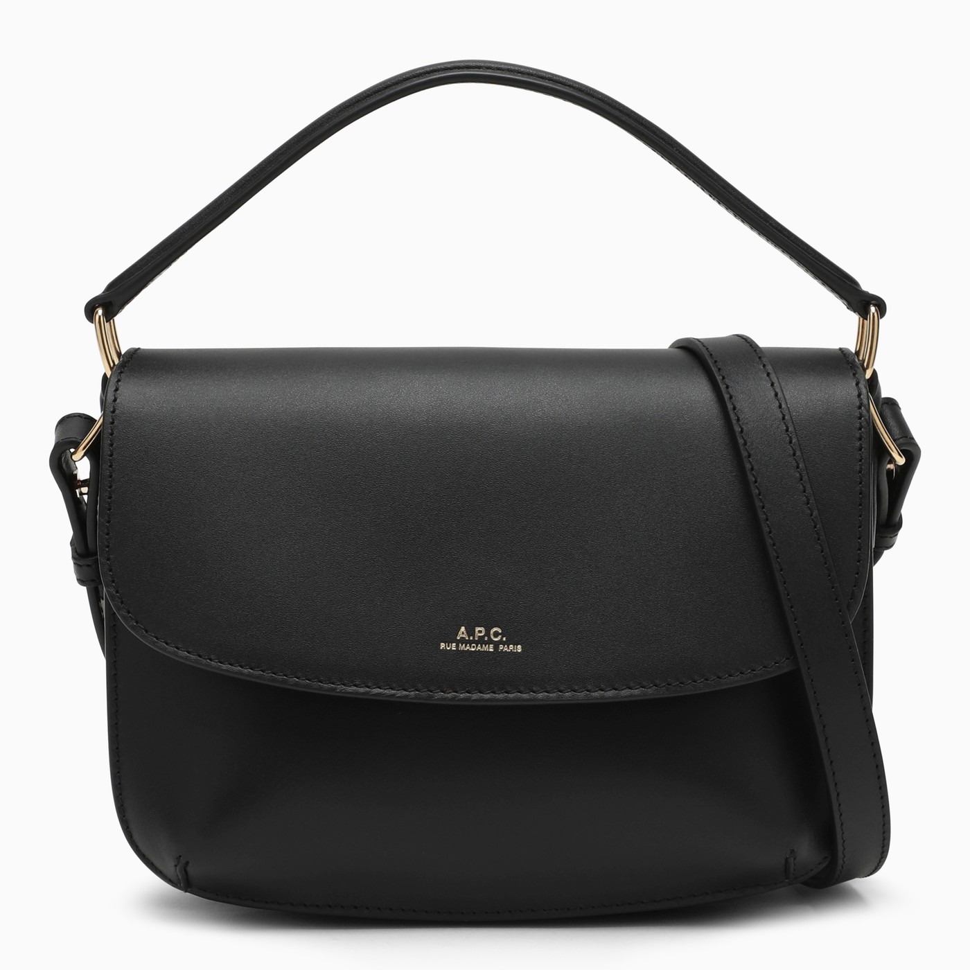 A.P.C. Sarah black leather shoulder bag TheDoubleF