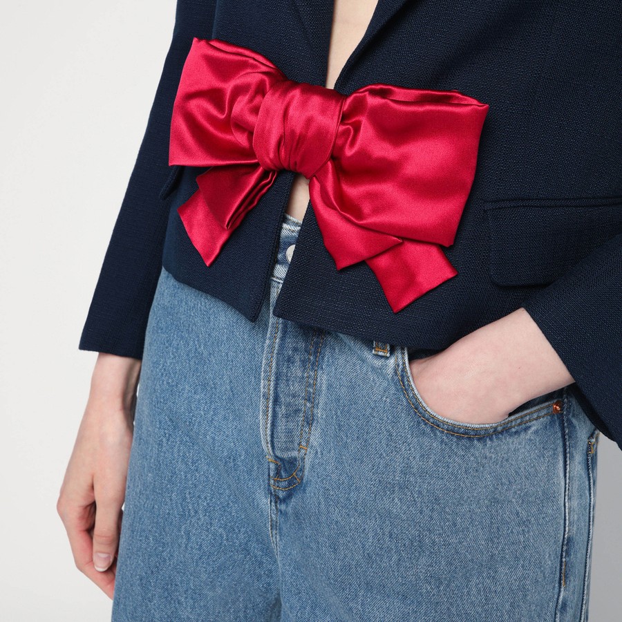 ジャケット Valentino Blue viscose jacket with bow Viscose Jacket With Bow for Woman in Provence Blue
