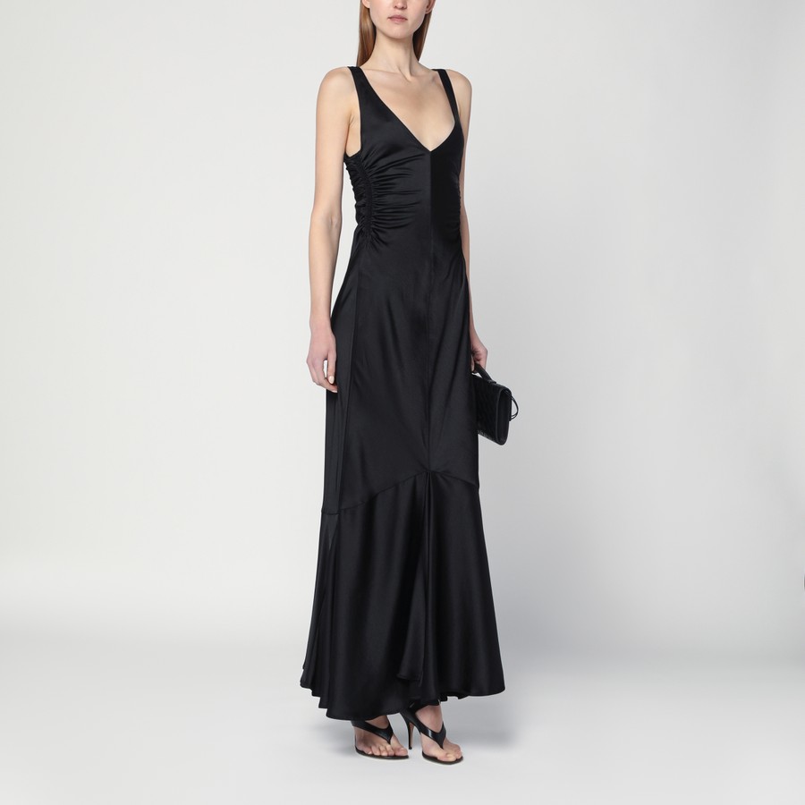 Sportmax Long black dress in satin | TheDoubleF