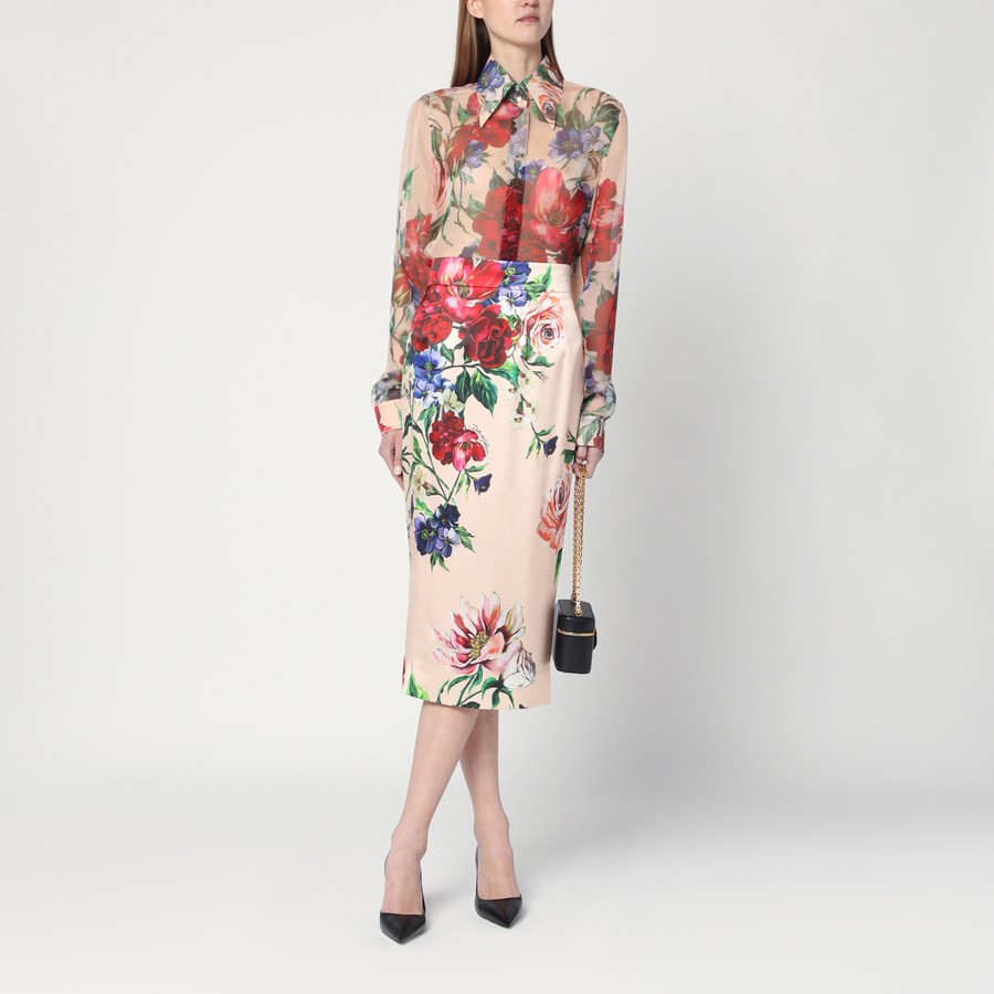 スカート Dolce & Gabbana Floral longuette skirt (F4BCATFSIB4 HA5PD) Dolce&Gabbana Longuette skirt with floral print | TheDoubleF