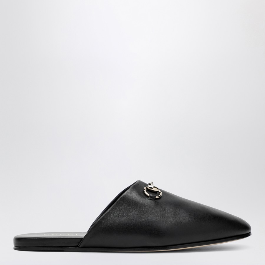 GUCCI Black leather mules with Horsebit | TheDoubleF