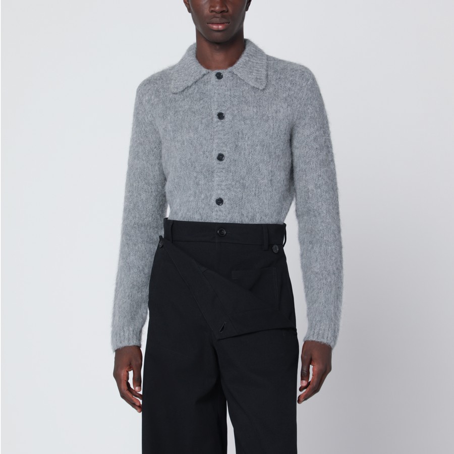 Dries Van Noten Grey alpaca and wool blend cardigan | TheDoubleF