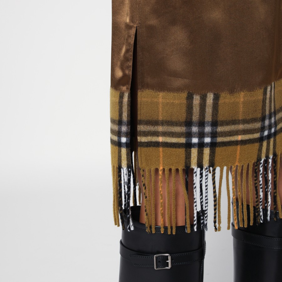 Burberry Satin skirt with Check panel | TheDoubleF