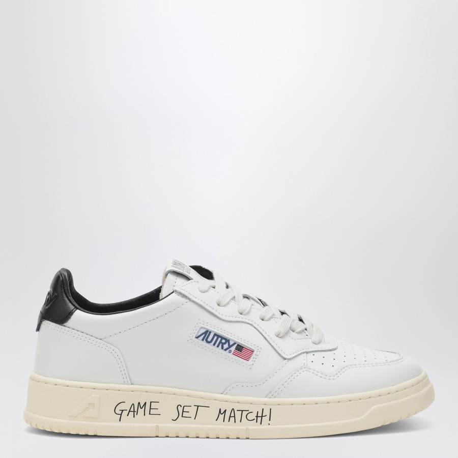 スニーカー Autry Medalist Trainer In White Black Leather And Suede AUTRY Medalist trainer in white/black leather and suede