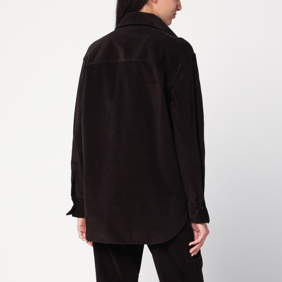 Ferragamo Brown shirt in ribbed velvet TheDoubleF