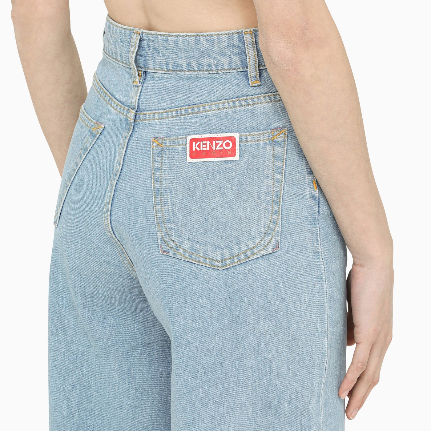 KENZO Light blue cropped denim jeans TheDoubleF