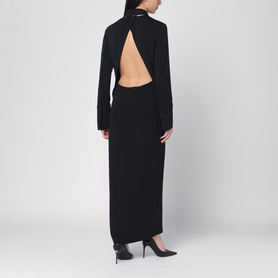 【関税&送料込】Sportmax Black Shirt Dress In Viscose Jersey Sportmax Black shirt dress in viscose jersey | TheDoubleF