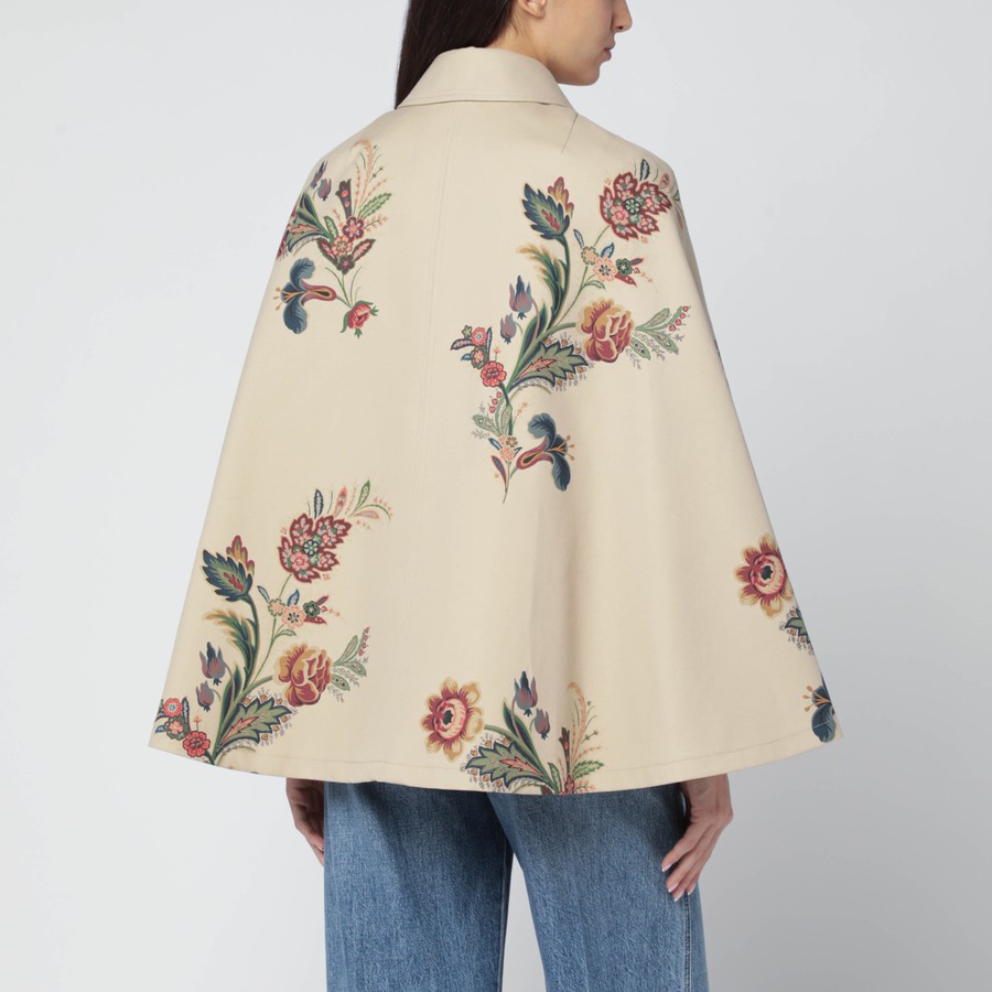 ETRO Beige trench-cape with floral print | TheDoubleF ETRO Beige trench-cape with floral print | TheDoubleF