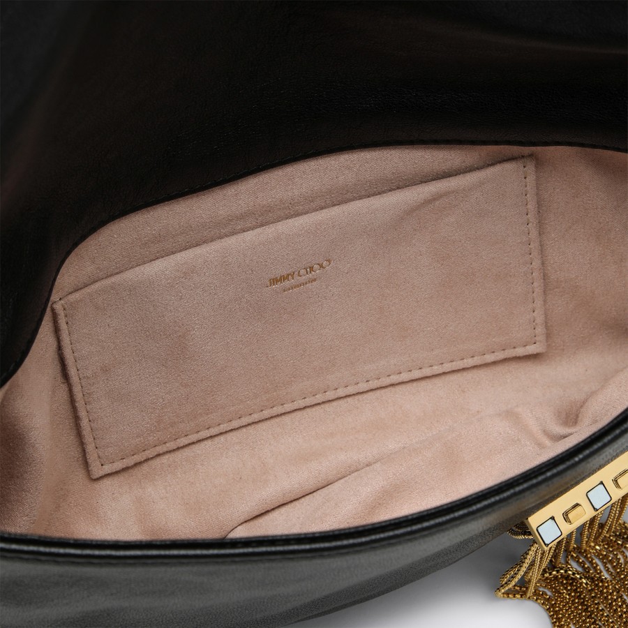 バッグ・カバンその他 Jimmy Choo Black leather Zandra bag with gold pendant Jimmy Choo Black leather Zandra bag with gold pendant
