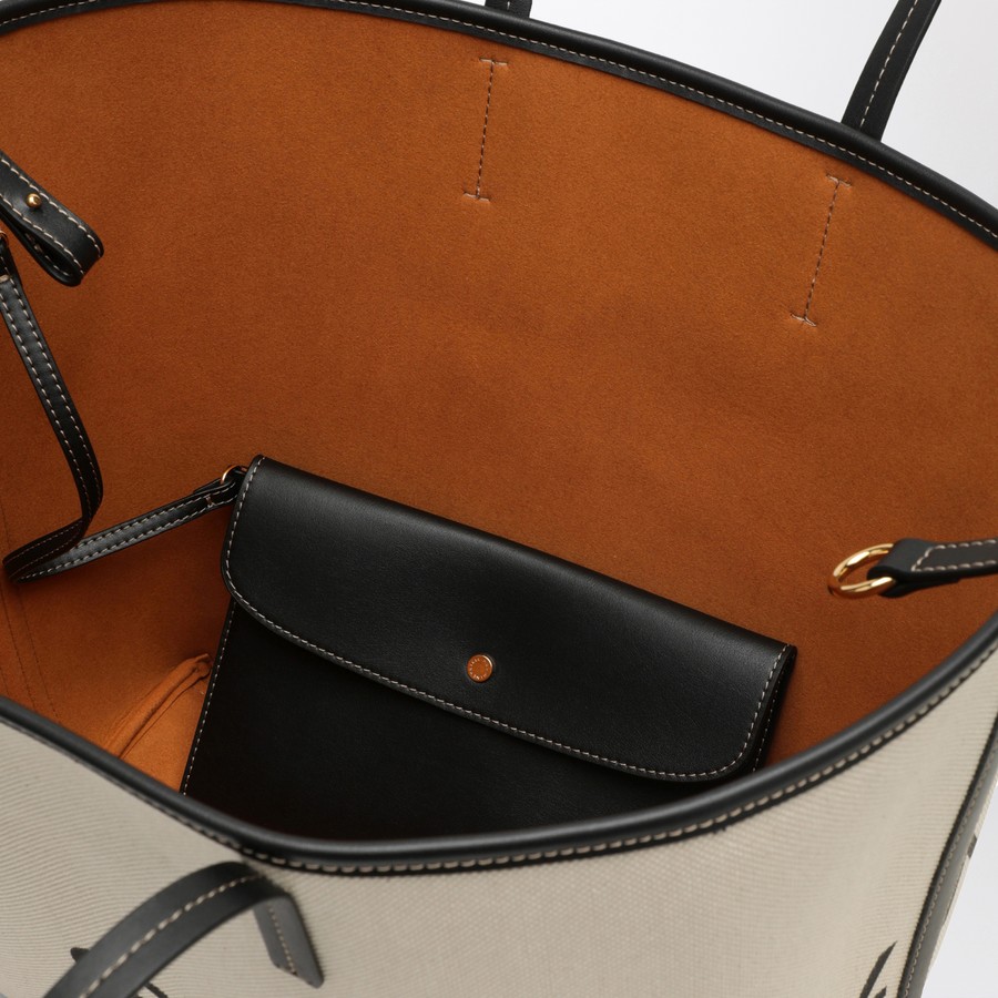Stella McCartney Ecru cotton-blend tote bag with logo
