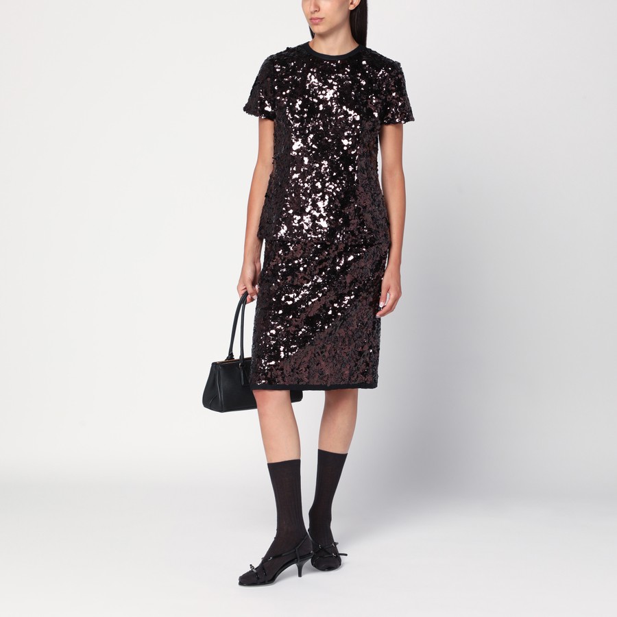 スカート PRADA PLUM-COLOURED SEQUINED SKIRT Prada Plum-coloured sequined skirt | TheDoubleF
