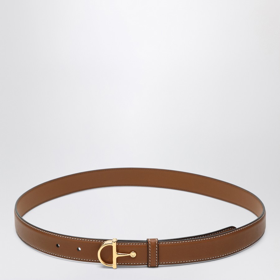 ベルト GUCCI SLIM LEATHER-COLORED BELT WITH HALF BUCKLE GUCCI Slim leather-colored belt with half buckle | TheDoubleF
