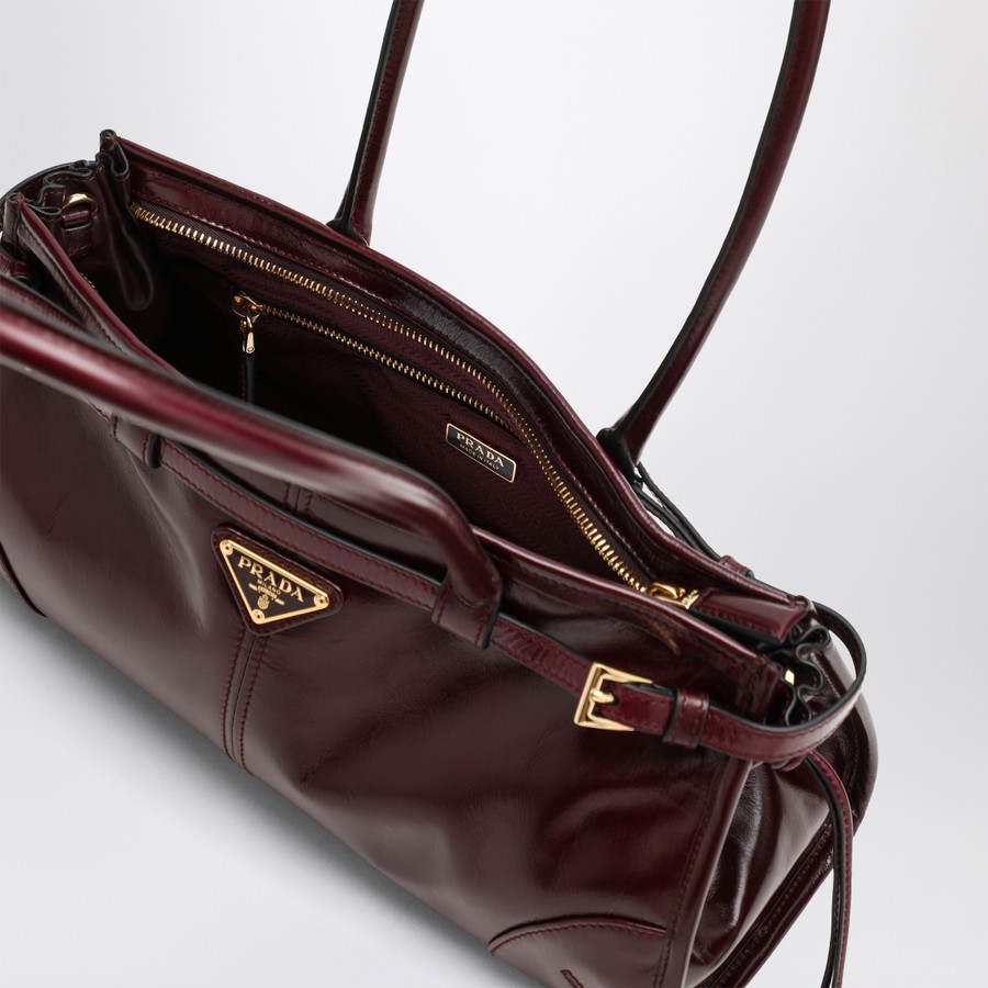 Prada Medium burgundy leather Bonnie handbag | TheDoubleF