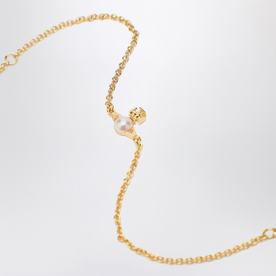 Vivienne Westwood Gold Balbina bracelet with pearl | TheDoubleF