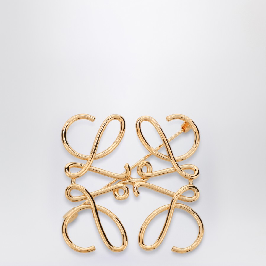 Loewe Anagram brooch in gold metal | TheDoubleF