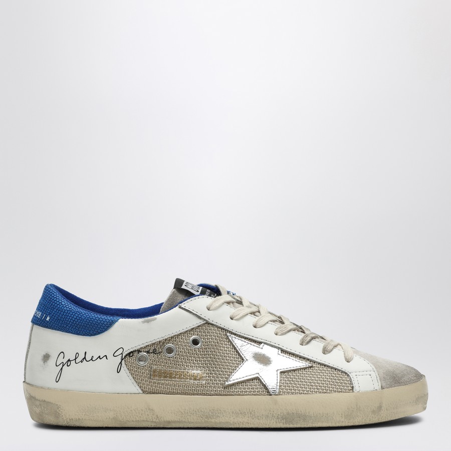 スニーカー Golden Goose White Blue Super Star Sneaker GOLDEN GOOSE SNEAKERS SUPER STAR WHITE/ELECTRIC BLUE/SILVER