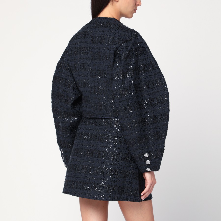 ジャケット Rotate Birger Christensen Navy Blue Boucle Jacket ROTATE Birger Christensen Navy blue Bouclé jacket with