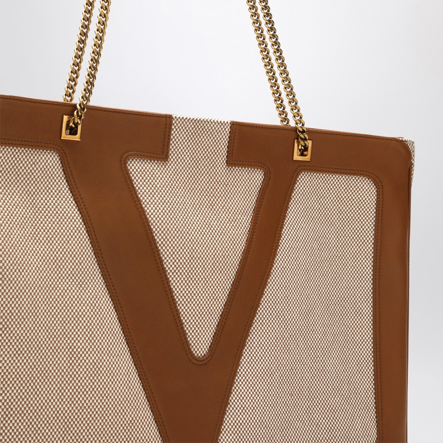 トートバッグ Valentino Garavani Large Viva Superstar Bag in Natural/Spice Valentino Garavani Large Viva Superstar Bag in Natural/Spice