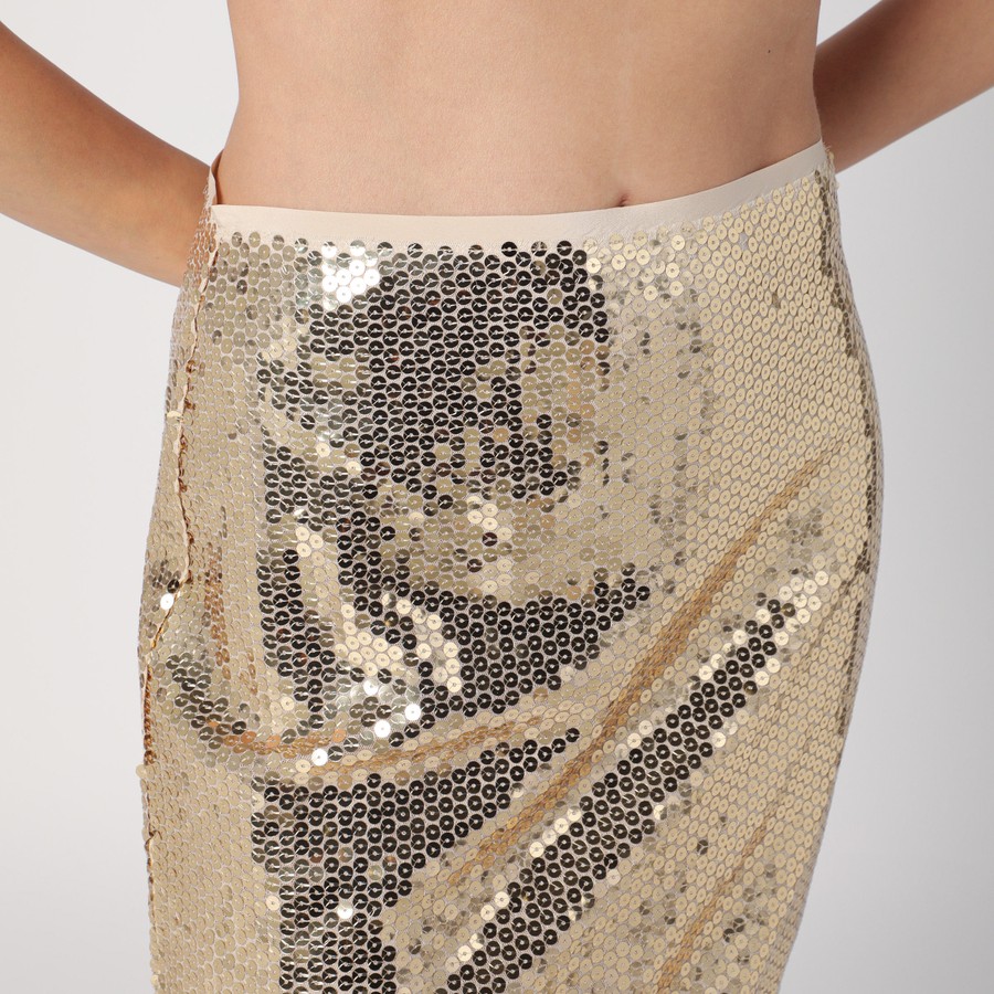 スカート PRADA Woman Skirt Gold P120WR16NQ F0056 Gold Sequined skirt | PRADA