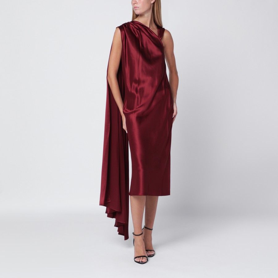 Max Mara Pianoforte Raspberry cape detail dress | TheDoubleF