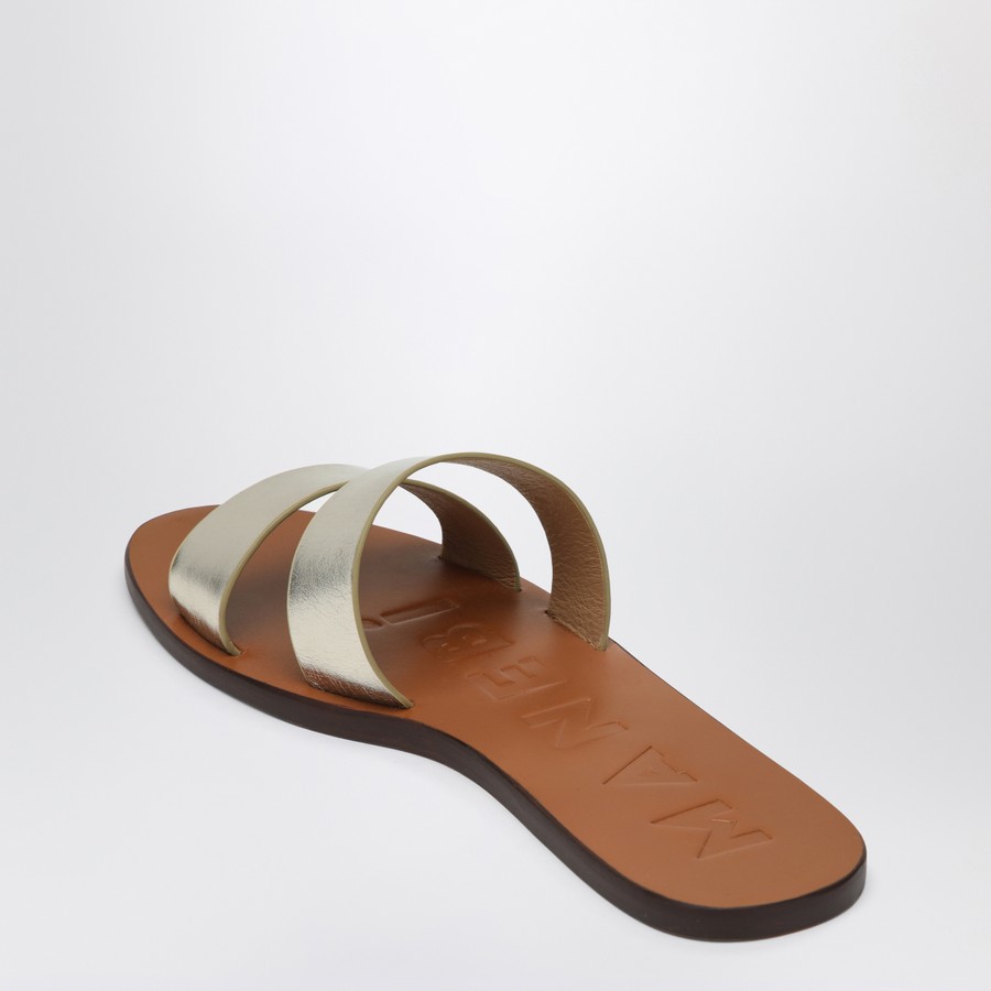 Manebí Platinum colored strap sandals in leather | TheDoubleF
