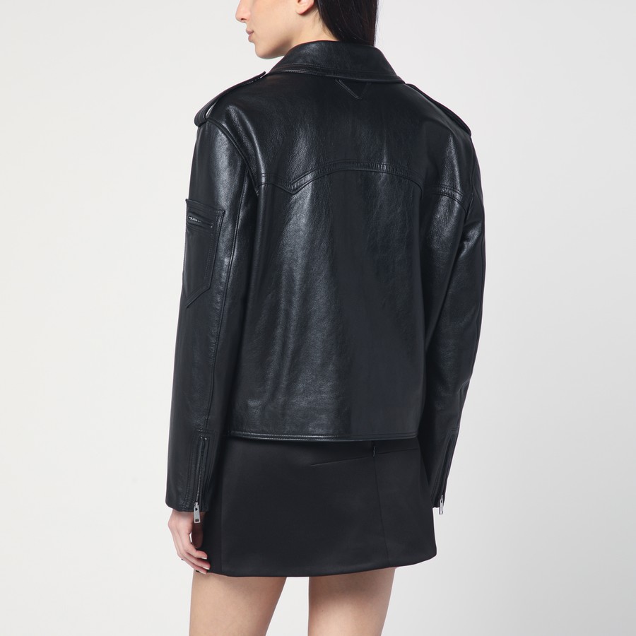 レザージャケット・コート PRADA LEATHER JACKET (58A203SOOOFLY F0002) Prada Leather Jacket | Saks Fifth Avenue