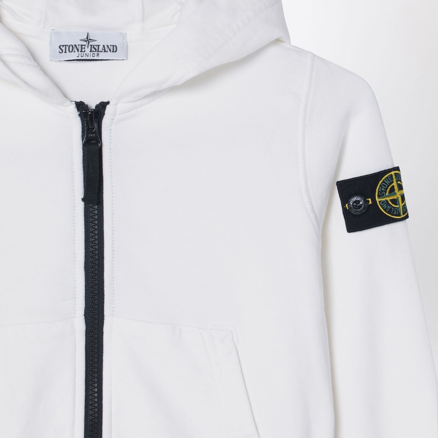 【関税&送料込】Stone  Felpa In Cotone Con Logo Stone Island - Felpa girocollo in cotone nero - The Corner