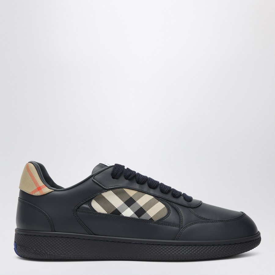 【関税&送料込】Burberry Indigo Blue Leather And Check Sneak Burberry Indigo blue leather and Check sneaker Terrace