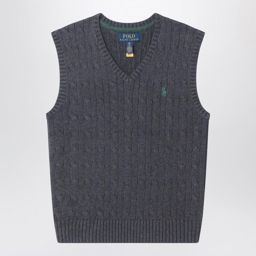 Polo Ralph Lauren Grey cable-knit cotton vest | TheDoubleF