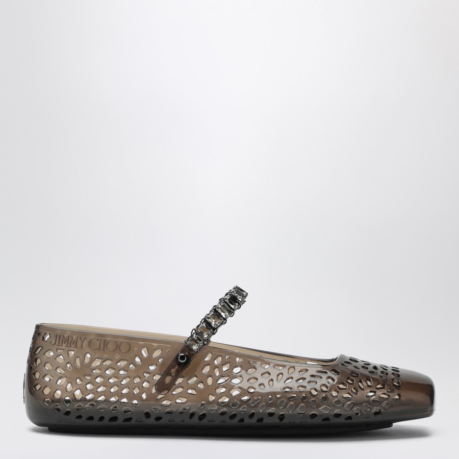 バレエシューズ Jimmy Choo The Jelly Transparent Black Ballet Flats With Cry Jimmy Choo The Jelly transparent black ballet flats with
