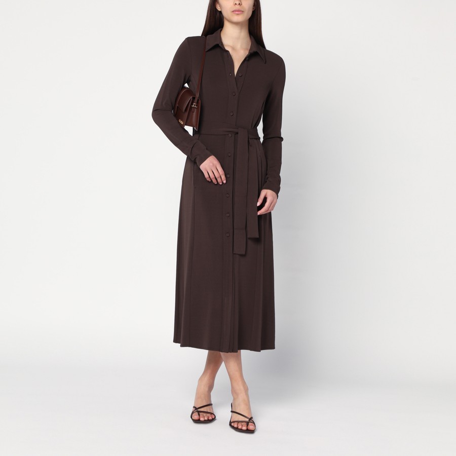 VIP【関税送料無料】希少 Max Mara Tortona shirt dress Tortona belted shirt dress in brown - Max Mara | Mytheresa