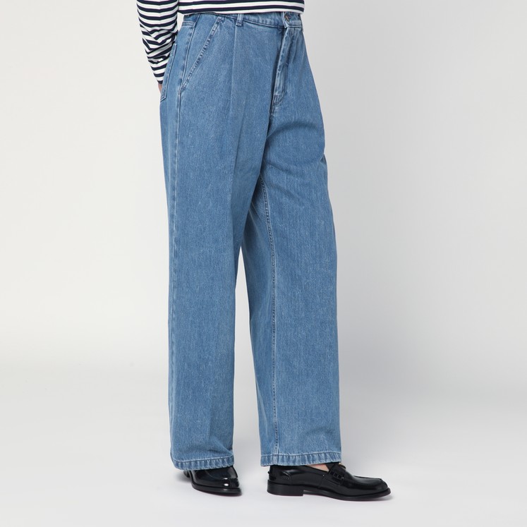 パンツ MAISON KITSUNE Women Straight Pants OW01101WD4010 P413 BLUE STRAIGHT DENIM SKIRT | Maison Kitsuné