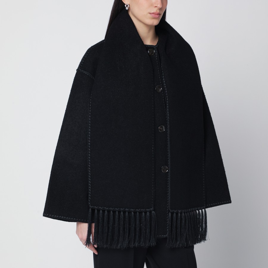 toteme マフラーコート　ブラック　36 Totême - Black Embroidered Scarf Coat – Frances May