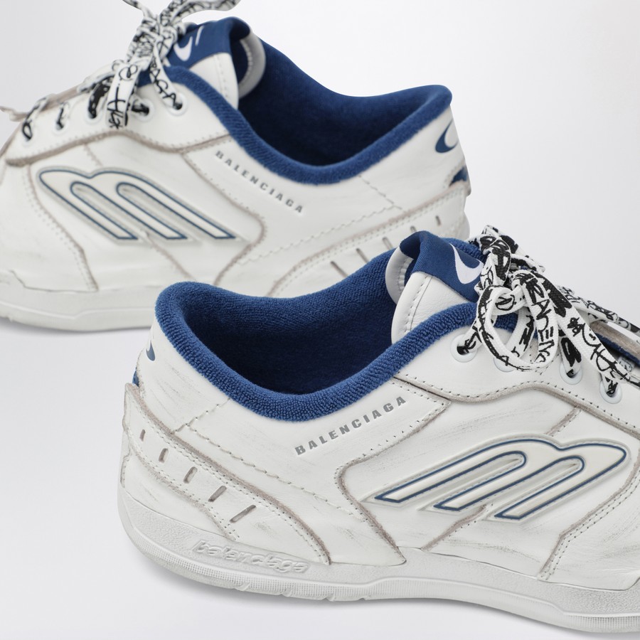 Balenciaga Hamptons Worn-Out Sneakers in White and Blue