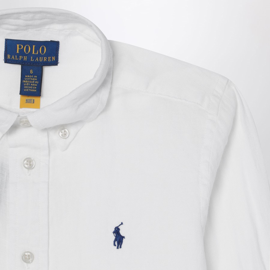 Polo Ralph Lauren White linen button-down shirt | TheDoubleF