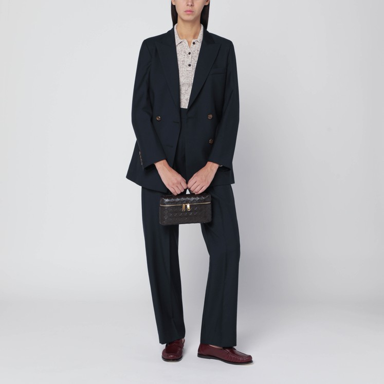 Loewe Navy blue single-breasted jacket in wool | TheDoubleF